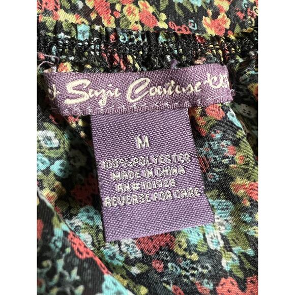 Suzie Couture Floral Fairy Cottagecore Semi Sheer Long Sleeve Dress Size M - Picture 3 of 4